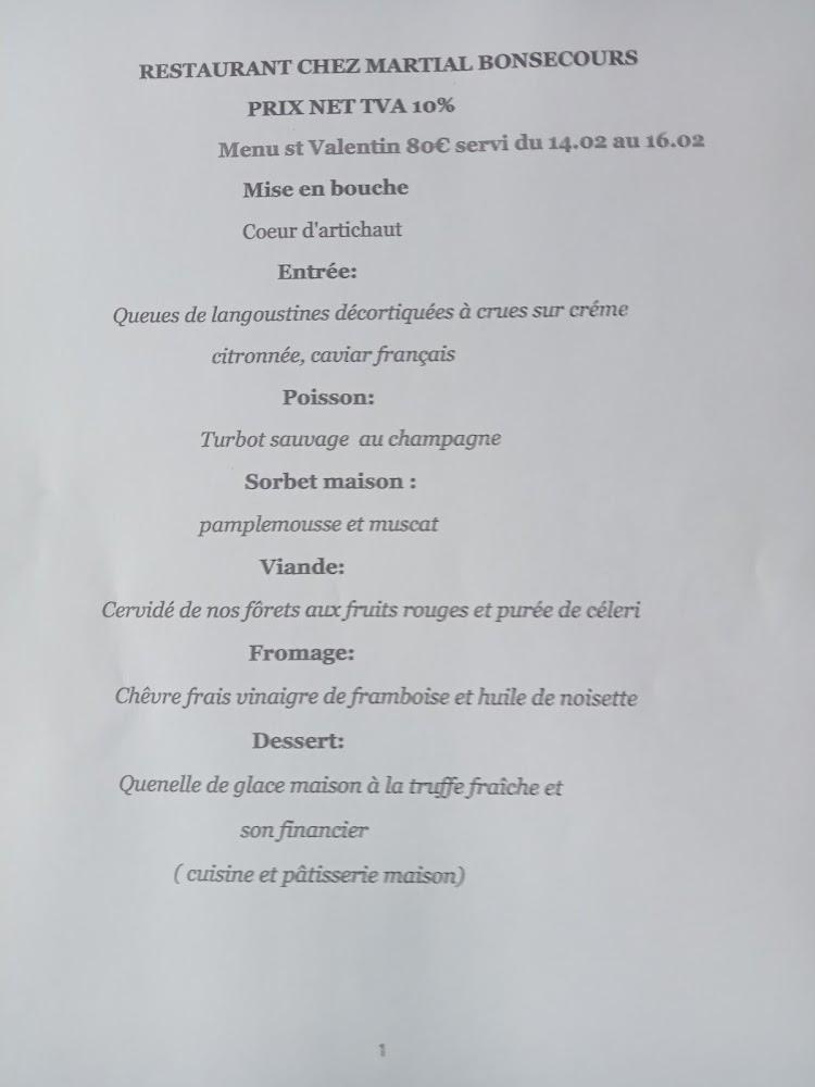 Chez Martial - Menu Image 1