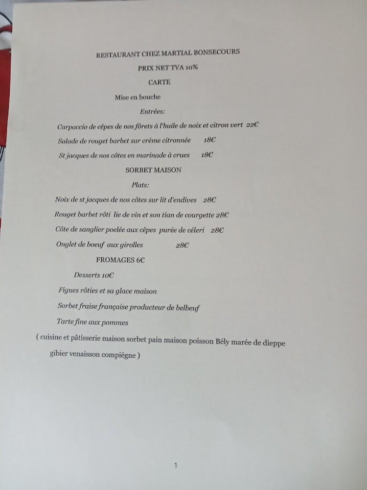 Chez Martial - Menu Image 4